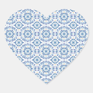 Griechisches Sommermeer Herz-Aufkleber