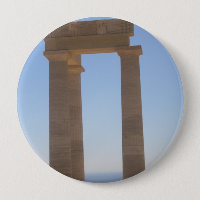 Griechisches Tempel-Runde-Abzeichen Button (Vorderseite)