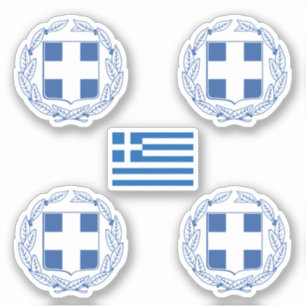 griechisches Wappen und Flaggenkleber Aufkleber