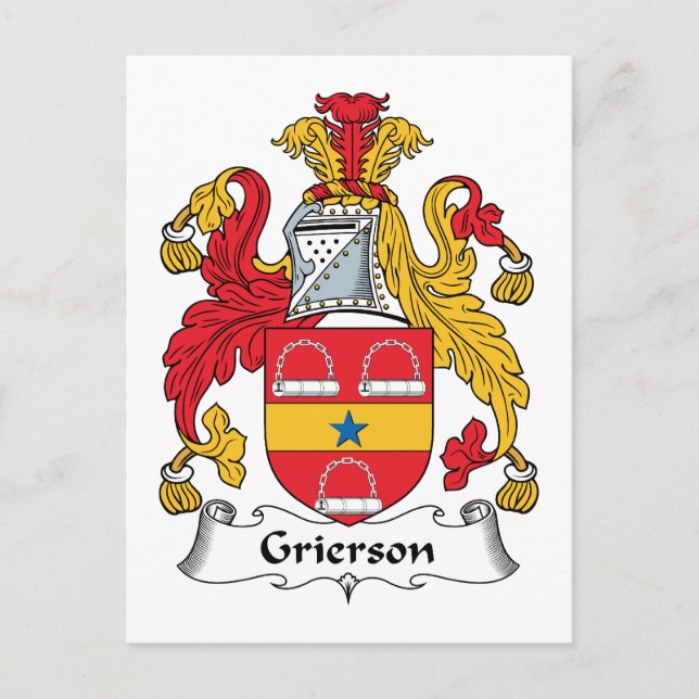 Grierson Familienwappen Postkarte (Vorderseite)