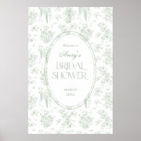 Grieß Toile Floral Vintage Braut Dusche Willkommen