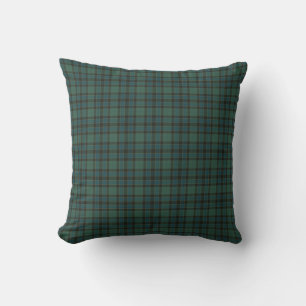 Grieün-blau karierter Tartan im traditionellen Sti Kissen