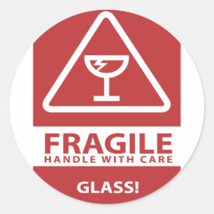 Griff sorgfältig runder aufkleber