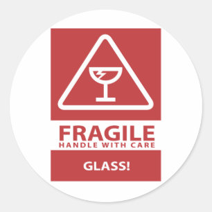 Griff sorgfältig runder aufkleber