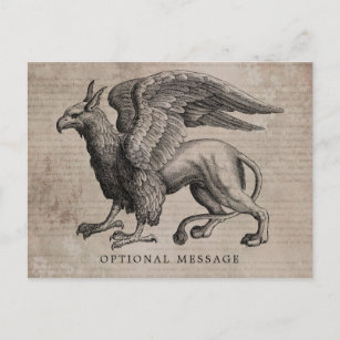 Griffin Creature Vintag Postkarte