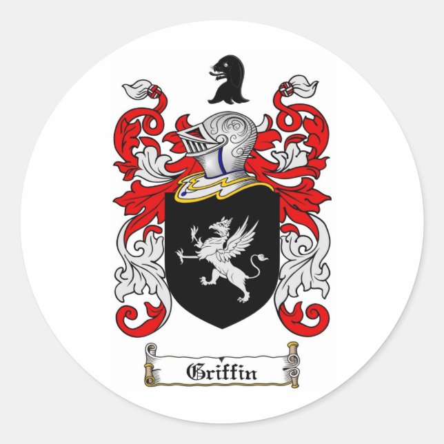 GRIFFIN-FAMILIENWAPPEN - GRIFFIN-Wappen Runder Aufkleber (Vorderseite)
