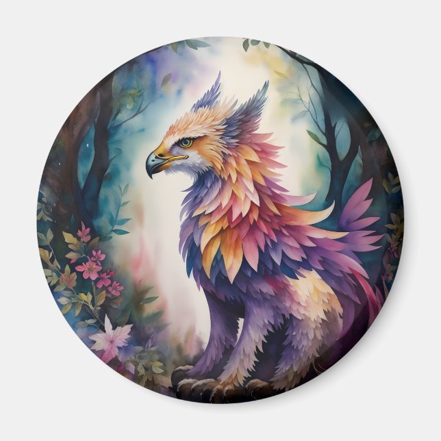Griffin Fantasy Creature Watercolor Magnet (Vorne)