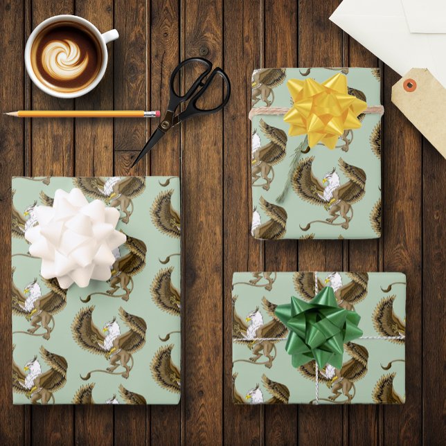 Griffin Fantasy Griffin Mythology Geschenkpapier Set (Von Creator hochgeladen)