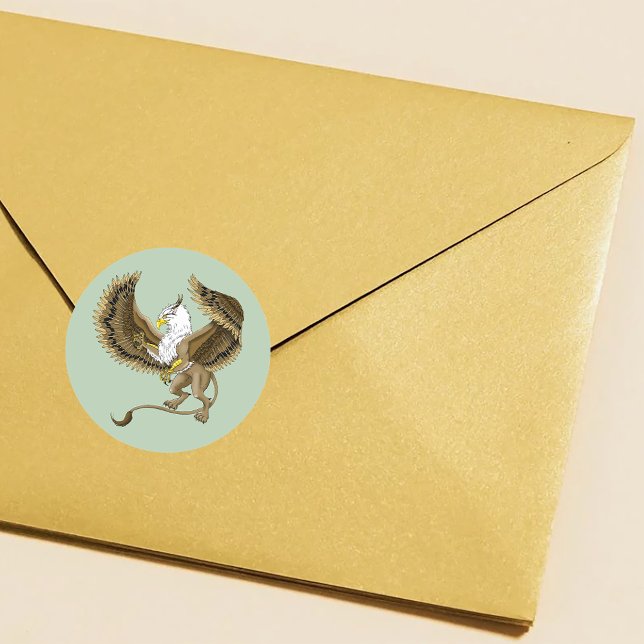 Griffin Fantasy Griffin Mythology Runder Aufkleber (Von Creator hochgeladen)