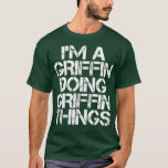 GRIFFIN Funny Surname Family Tree Birthday Gift T-Shirt<br><div class="desc">GRIFFIN Funny Surname Family Tree Birthday Gift Funny, unique, pretty, or personal, it's your choice for the perfect coffee mug. The outside of the mug features a bright white base for your photo, logo, pattern, or saying, while the rim & handle are vividly glazed in rich color. Match or complement...</div>