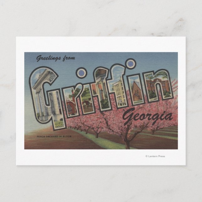 Griffin, Georgia - Große Buchstabenszenen Postkarte (Vorderseite)