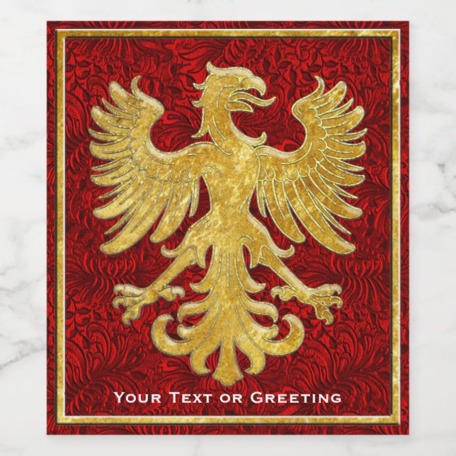 Griffin Gold Tones Ihre Botschaft Weinetikett (Einzelnes Label)