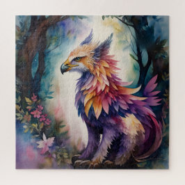 Griffin in Forest Watercolor Art Puzzle