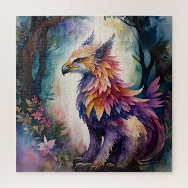 Griffin in Forest Watercolor Art Puzzle (Vertikal)