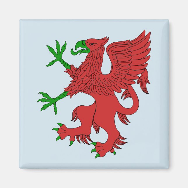 Griffin in Red und Green Magnet (Vorne)