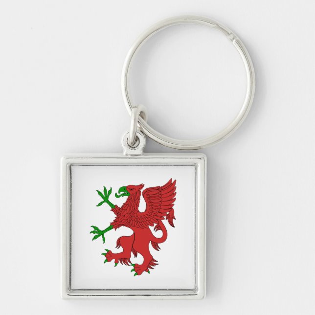 Griffin in Red und Green Schlüsselanhänger (Vorne)