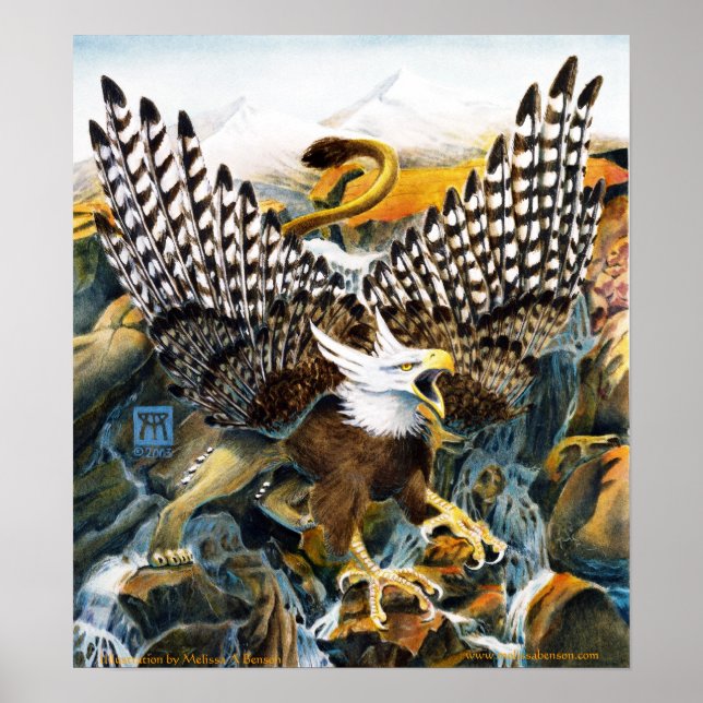 Griffin in Waterall Poster (Vorne)