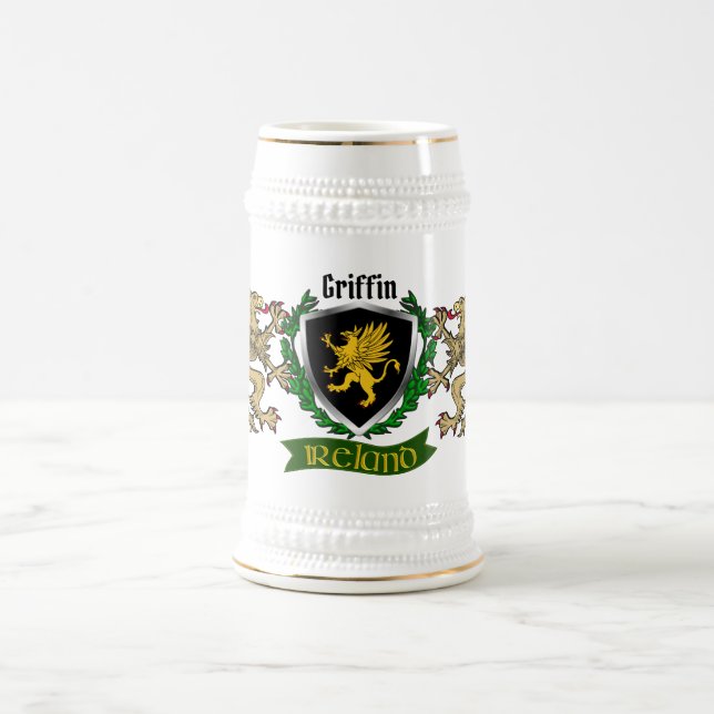 Griffin/O'Griffy Irish Shield Beer Stein Bierglas (Mittel)
