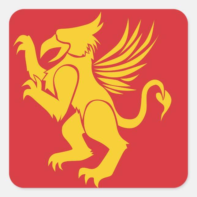 Griffin Quadratischer Aufkleber (Vorderseite)