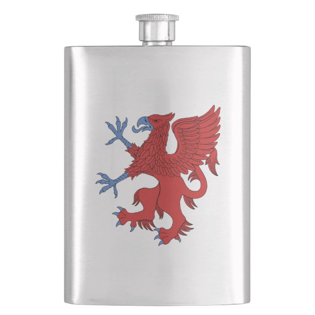 Griffin Rampant Gules Flachmann (Vorderseite)