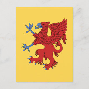 Griffin Rampant Gules Postkarte