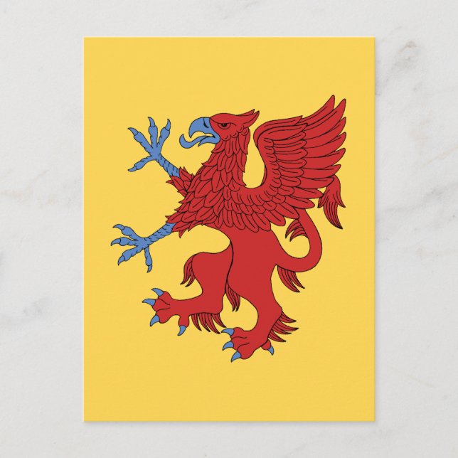 Griffin Rampant Gules Postkarte (Vorderseite)