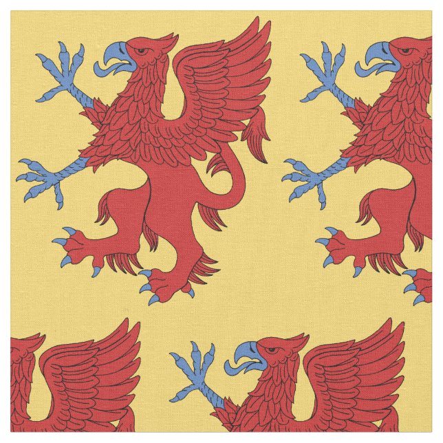 Griffin Rampant Gules Stoff (Nahaufnahme)
