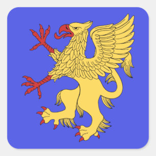 Griffin Rampant or Quadratischer Aufkleber
