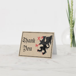 Griffin Rampant Sable Danke-Card Dankeskarte