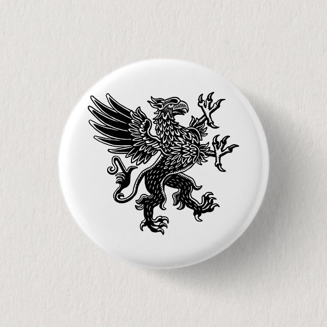 Griffin - Schwarz und Weiß Button (Vorderseite)
