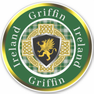 Griffin Shield & Celtic Cross Personalisiert Aufkleber
