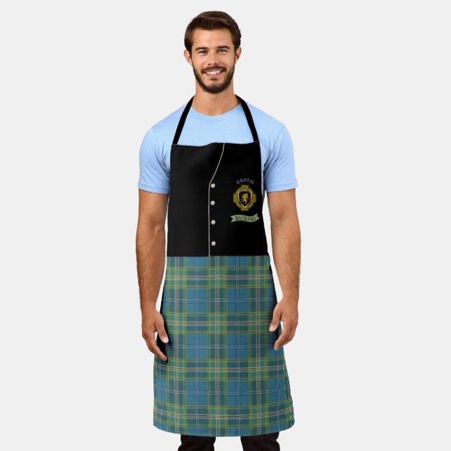 Griffin Shield & Tartan Personalisiert Kilt Schürze (Getragen)