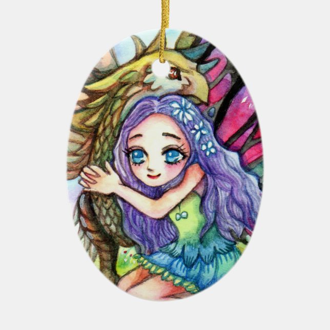 Griffin und Fairy Keramikornament (Vorne)