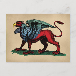 Griffin Vintage-Illustration Postkarte