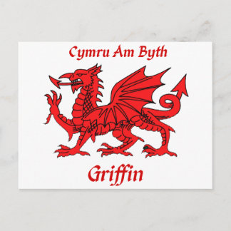 Griffin Welsh Dragon Postkarte