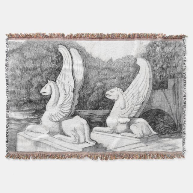 Griffins Skulptur monochrome Stifte Kunst Decke (Vorderseite)