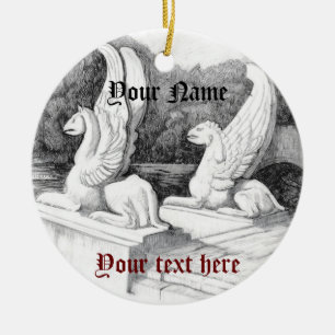 Griffins Skulptur monochrome Stifte Kunst Keramik Ornament