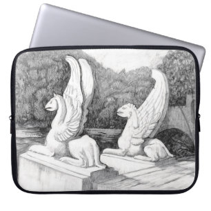 Griffins Skulptur monochrome Stifte Kunst Laptopschutzhülle