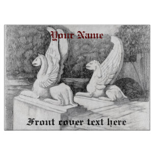 Griffins Skulptur monochrome Stifte Kunst Schneidebrett