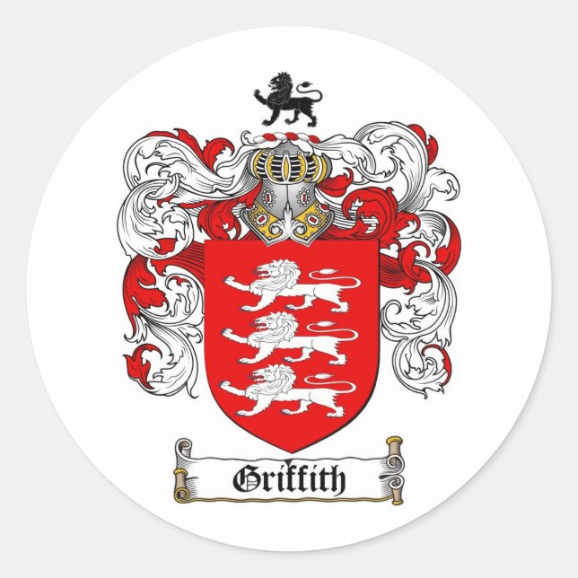 GRIFFITH-FAMILIENWAPPEN - GRIFFITH-SCHUTZ VON WAFF RUNDER AUFKLEBER (Vorderseite)