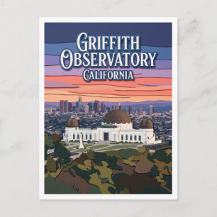Griffith-Observatorium bei Sonnenuntergang Los Ang Postkarte