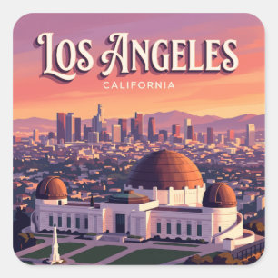 Griffith-Observatorium Los Angeles Kalifornien Quadratischer Aufkleber