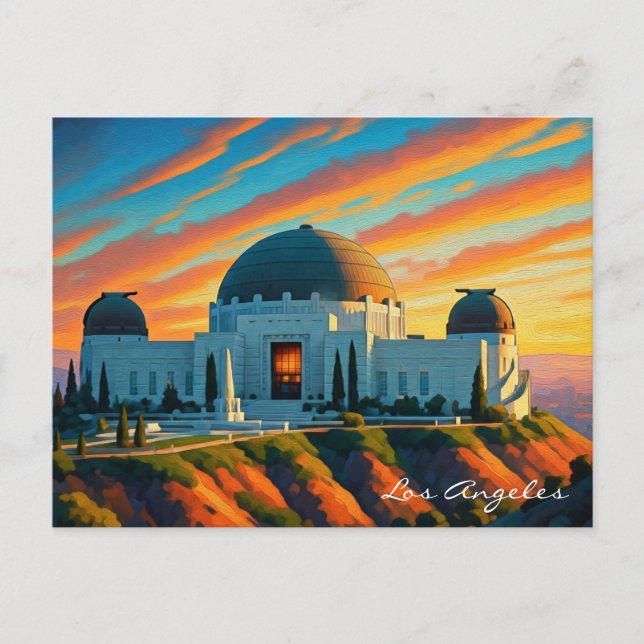 Griffith Observatory Los Angeles Sunset Postcard Postkarte (Vorderseite)