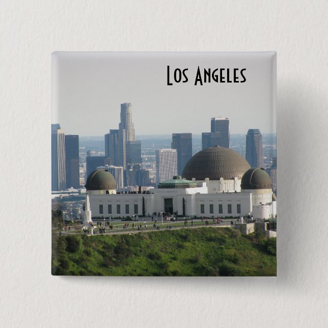 Griffith Observatory und Downtown Los Angeles Button (Vorderseite)
