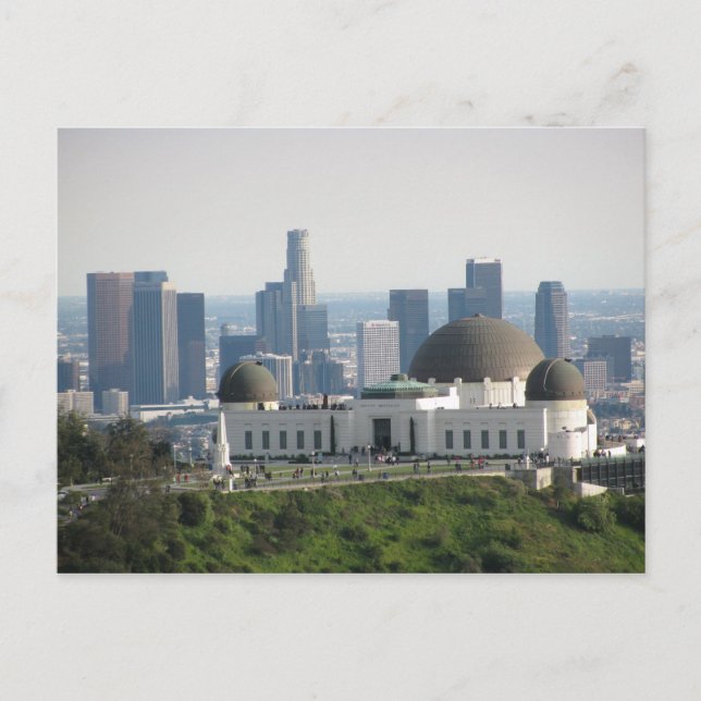 Griffith Observatory und Downtown Los Angeles Postkarte (Vorderseite)