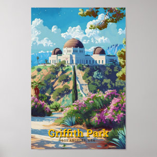 Griffith Park Los Angeles USA Vintage Travel Poster