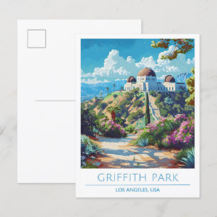 Griffith Park Los Angeles USA Vintage Travel Postkarte