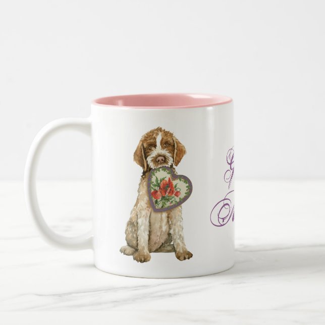 Griffon Heart Mama Zweifarbige Tasse (Links)
