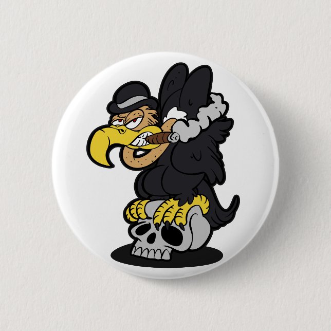 Griffon Vulture Cartoon | Hintergrundfarbe auswähl Button (Vorderseite)