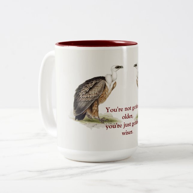 Griffon Vulture Zweifarbige Tasse (Vorderseite Links)